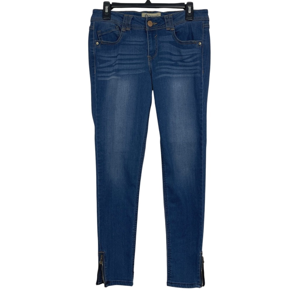 Democracy Womens 6 Freedom Ankle Skimmer Jeans Medium Wash Blue Skinny Zipper